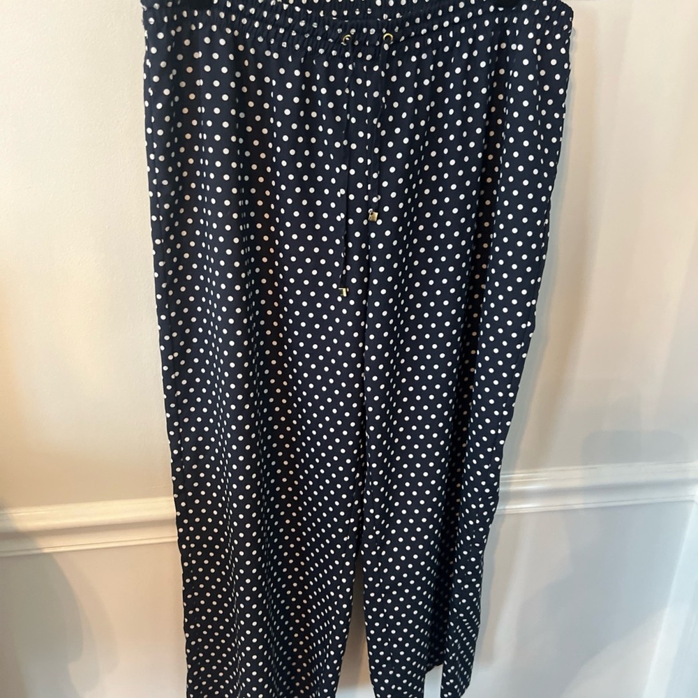 Calvin Klein Navy and White Polka Dot Pants
